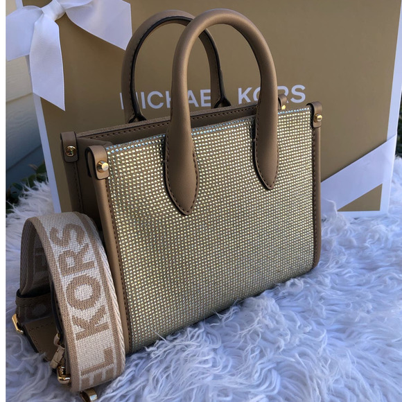 MICHAEL KORS Mirella Extra-Small Logo Shopper Leather Crossbody With Gift Box - Picture 4 of 9